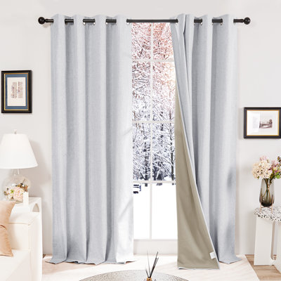 Lythrodontas Faux Linen Total Blackout Curtain Panels