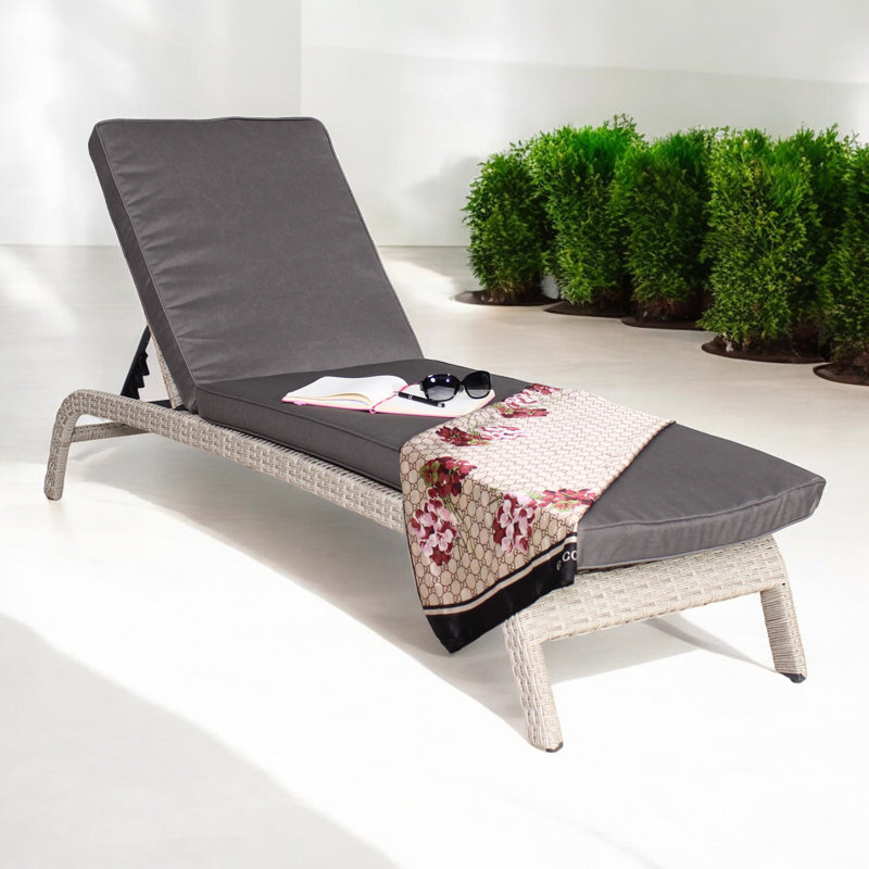 Lisbon 208cm Long Reclining Single Chaise with Cushions