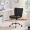 Modern Tufted Armless Leather Desk Chair