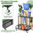 Burnettsville Tool Storage, Garden Tool Organizer with Wheels, Yard Tool Rack Garage Organization