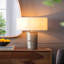 Lampe de table - avec base en bois de manguier
