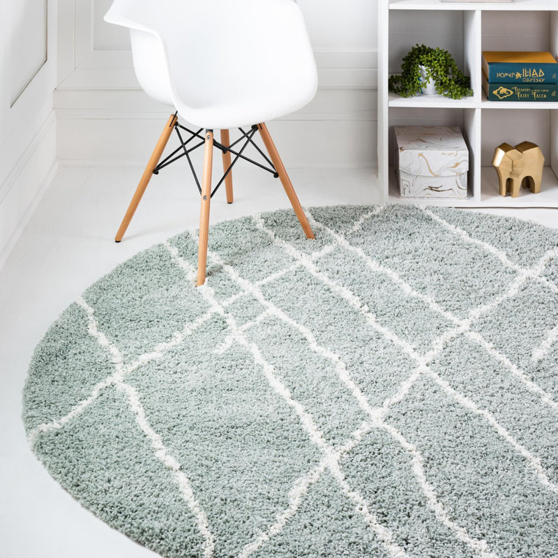 Tapis abstrait en polypropylène tissé à la machine Lorelee, Rond 8 pi