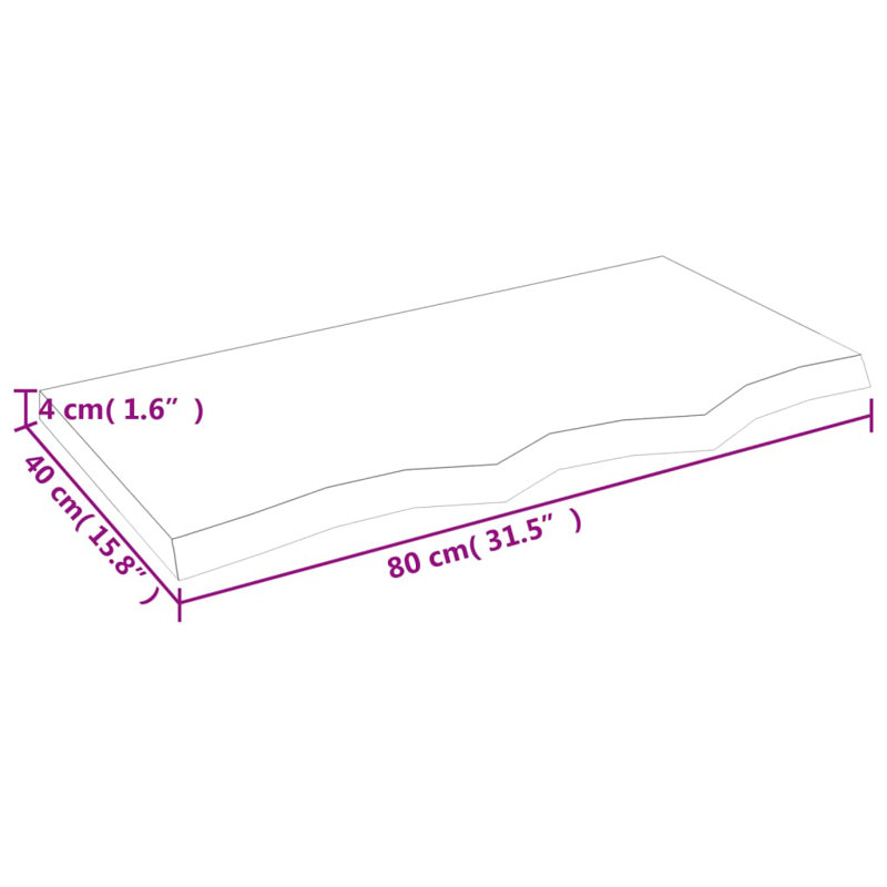 Tablette flottante en bois massif Harvans, H 1,6 po x l 31,5 po x P 15,7 po
