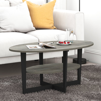 Table basse de style traîneau ovale avec rangement Yalim