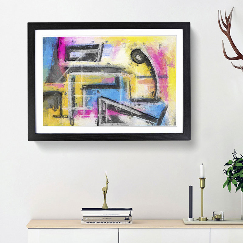 Abstract Vol.51 by S.Johnson - Framed Print, 33cm H x 45cm W x 2cm D, Black Framed