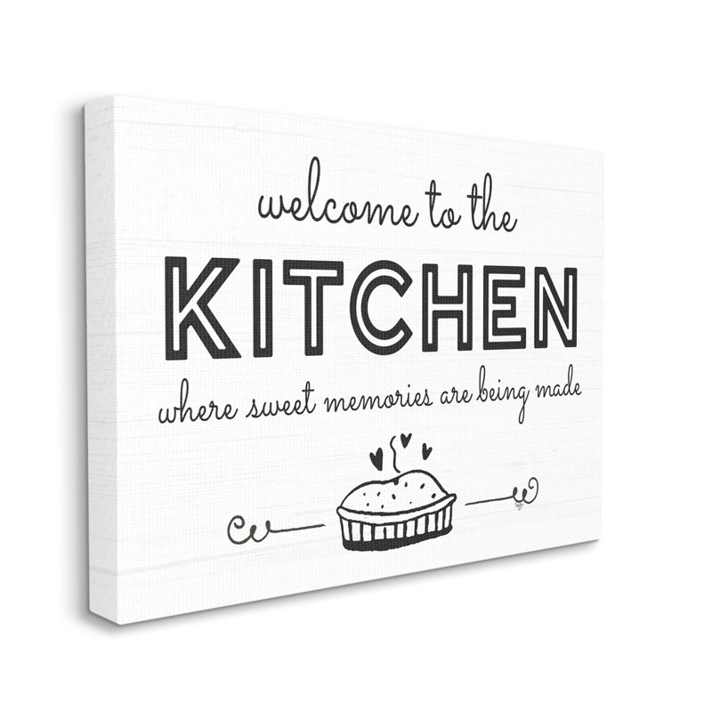 «Welcome to Kitchen Fresh Baked Pie», art textuel sur toile, Toile tendue, H 16 po x l 20 po x P 1,5 po