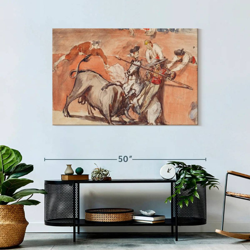 Brampt Bullfight 1865, 30" H x 45" W