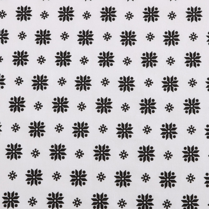 Shasta Lake Cotton Percale Standard Sheet Set, Full Sheet Set with 2 Pillowcases, Fairisle Sprinkle Black