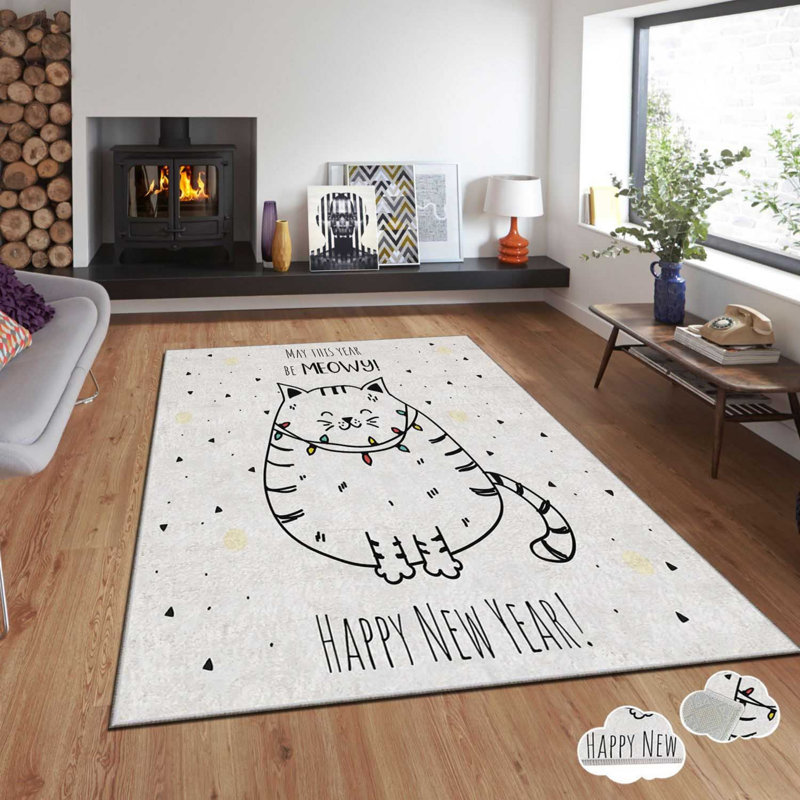 Luxurious Area Rug, 100% Polyester, 55.1 x 86.6 inches | 740 g/m², Soft Velvet Fabric with Non-Slip Dot Underside | Laminated Sponge Cushioning, Easy to Clean, Machine Washable at 30°C | Perfect for Living Room & Bedroom