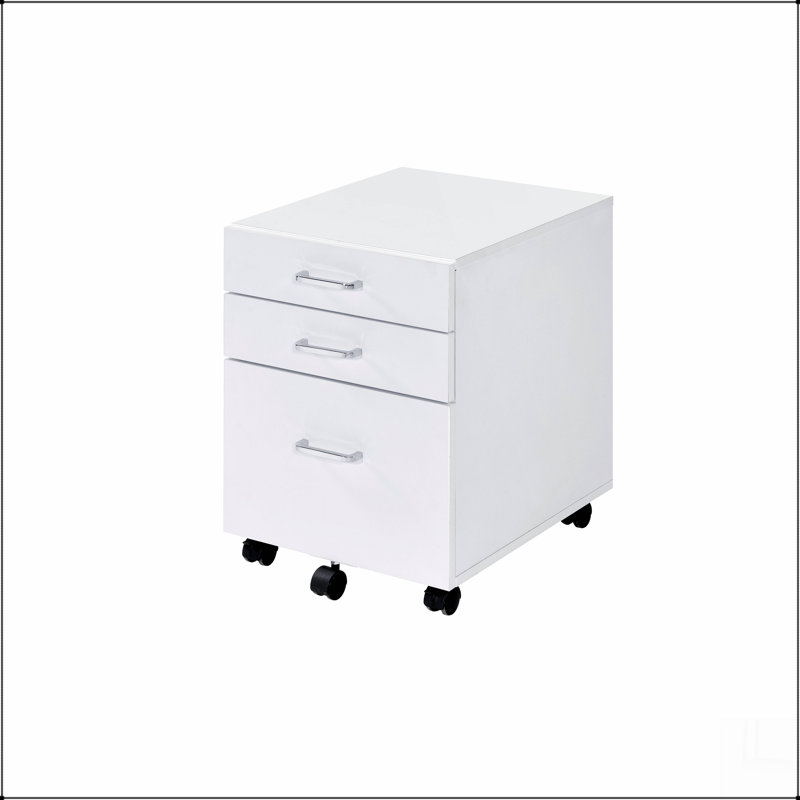 Classeur à finition blanche et chrome Tennos