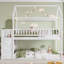 Lit superposé en pin massif massif blanc, style maison simple sur lit simple pour chambre d'enfant avec rangement intégré-1482694293