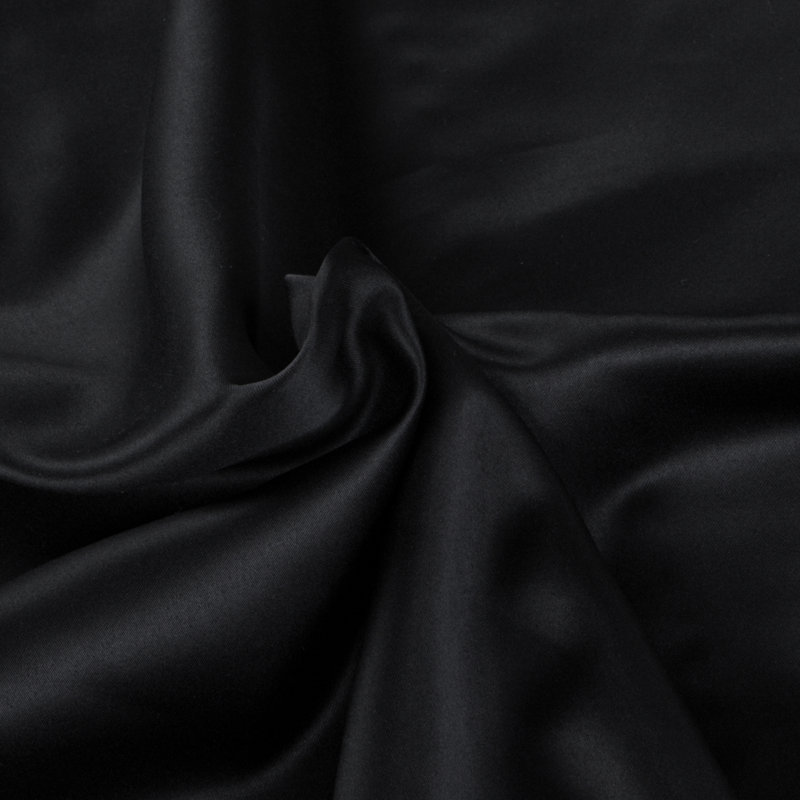 3 Pieces Duvet Cover Set, Satin Comforter Cover Set with Hidden Zipper Design - NTBAY, Queen Duvet Cover + 2 Shams, Black