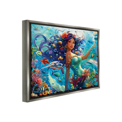 " Mermaid & Marine Animals Floater Frame " by Michael David Ward