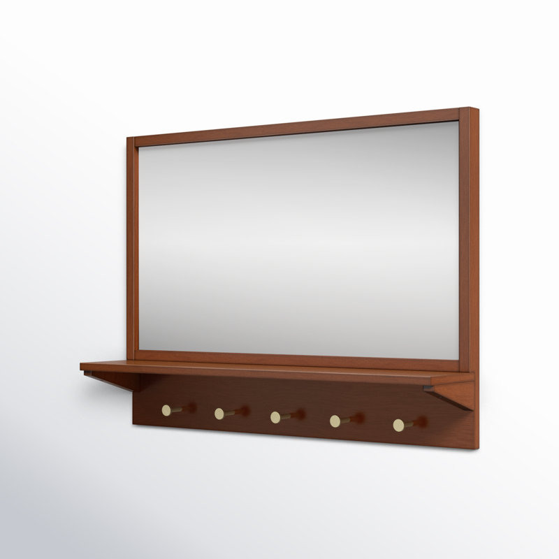 Miroir de salle de bain Adreanna, Pacane, 28 po x 28 po
