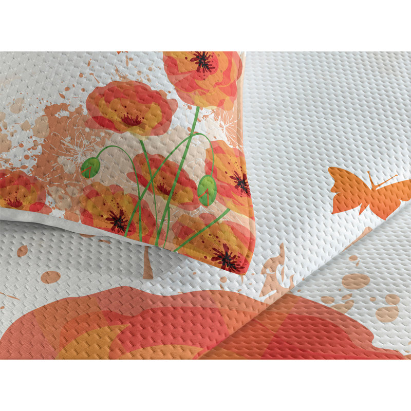 Poppy Farmhouse / Country Polyester Coverlet