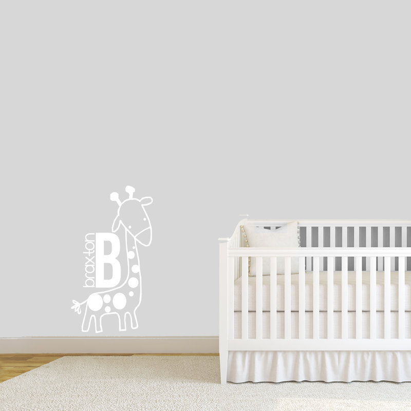 Adhésif décoratif girafe personnalisé, Blanc, Oui