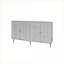 Armoires | Buffet moderne 4 portes gris ardoise avec tablettes réglables, pieds en métal stables, pour la cuisine d'entrée de salle à manger | Panneau de fibres à densité moyenne | Salon