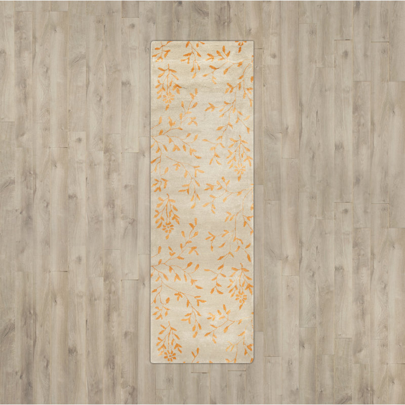 Avayah Soho Hand Tufted Wool And Viscose Floral Rug, Runner 2'6" x 10'