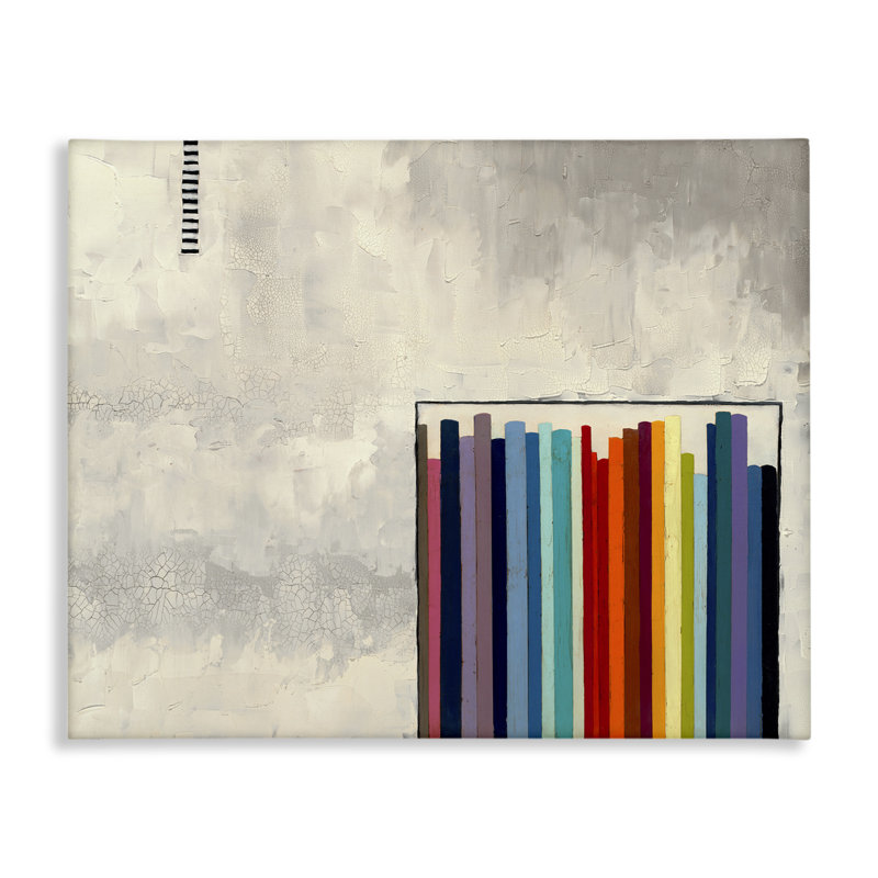 "Rainbow Shapes over Gray", art mural par Laura Van Horne, H 24 po x l 30 po