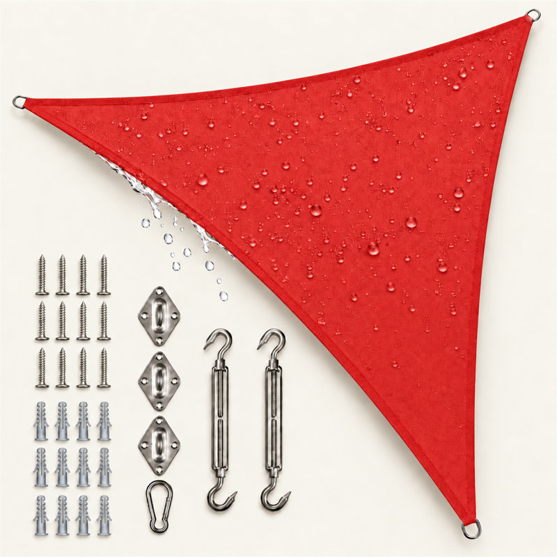 Toile d'ombrage triangulaire, 16 pi x 16 pi, Rouge