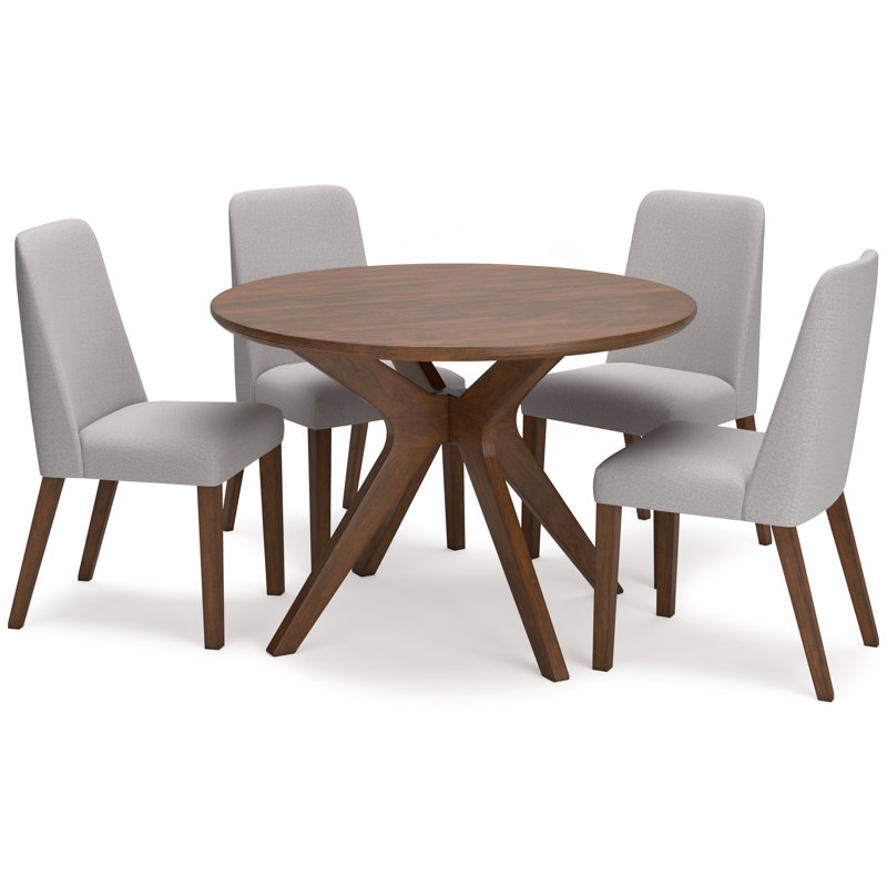 Lyncott Dining Table and 4 Chairs, Gray