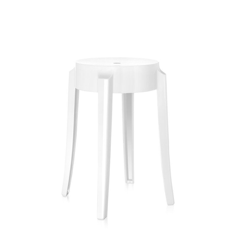 Charles Outdoor Bar Stool, Glossy White