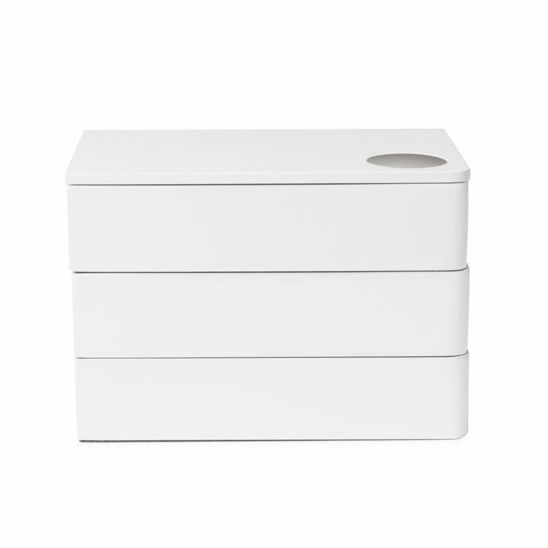 Spindle White Storage and Jewelry Box