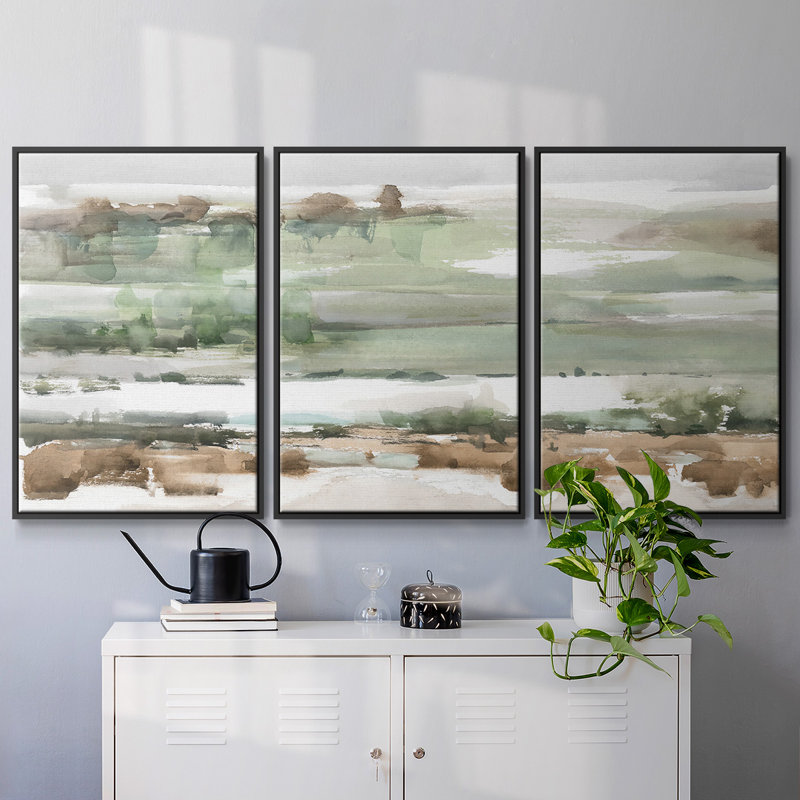 Turquoise et argile II, reproduction sur toile 3 pièces, Noir, H 40 po x l 78 po x P 2 po