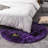 Grape Purple Faux Sheepskin Fur Fluffy Shag Area Rug-2141588760