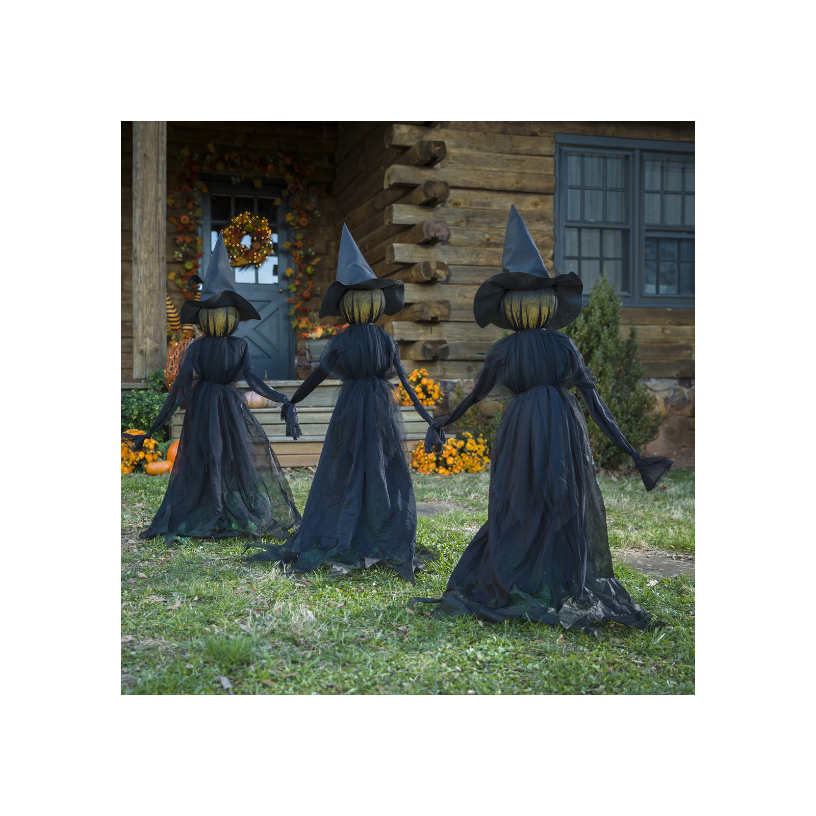 52" H LED Lighted Witch Garden Stake , 13'' x 13''