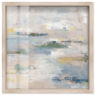 Décoration murale minimaliste «Tranquil Harbor I» par Art Remedy, cadre blond, 13 x 13