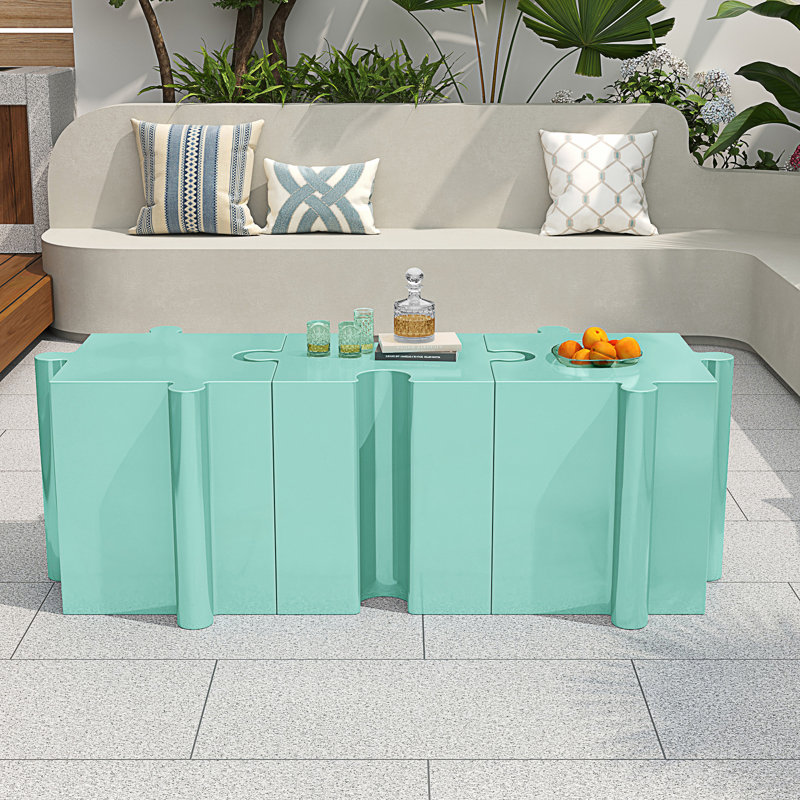 Ensemble de 3 tables de casse-tête artistiques, tables d'appoint modulaires à emboîtement (2 convexes et 1 concave)