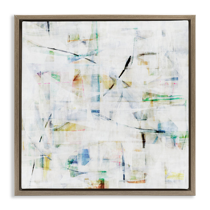 Cadre flottant Layered Vibrant Complexity, design par Hannah Dawson, Cadre flottant orme Montalcino, H 18 po x l 18 po