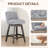 360°Bar Counter Stool with Solid Wood Frame-534398501
