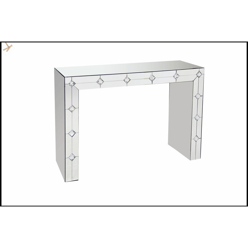 Hessa Mirrored & Faux Rhinestone Console Table, Assembled, Glamour And Elegance For Your Home Decor