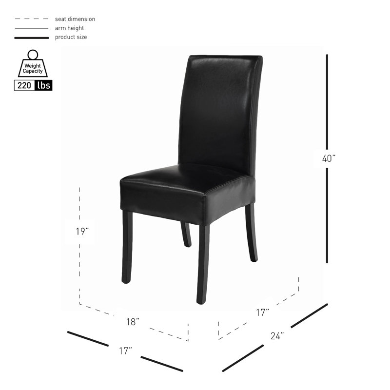 Bott 19'' H Upholstered Dining Side Chair, Black, Black