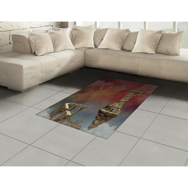 Tapis décoratif à longs poils en fibre de polyester à haute densité Fantasy, Rectangle— 4 pi x 5 pi 8 po