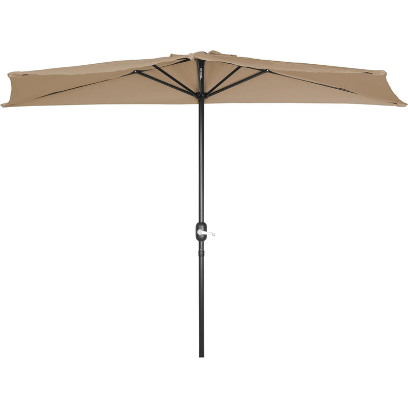Parasol de marché avec manivelle Vosgan, Brun clair