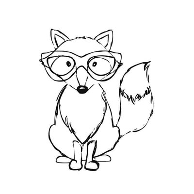 Fox With Glasses - Wrapped Canvas Print