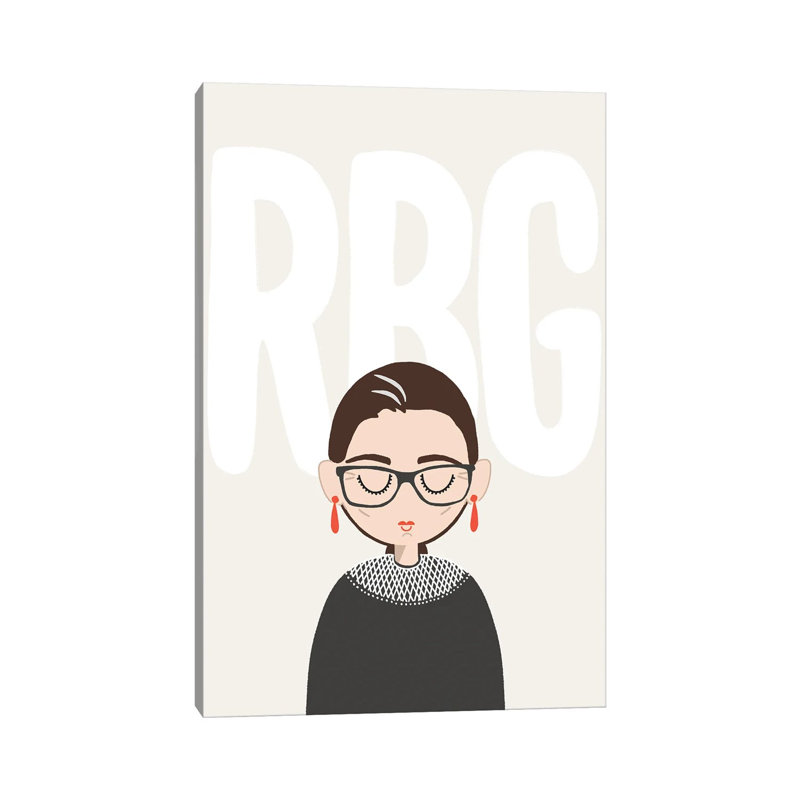 Rbg Portrait by Eliza Baucom - Print on Canvas, Wrapped Canvas, 30.48cm H x 20.32cm W x 1.91cm D