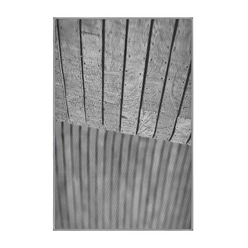 Tapis gris tissé à la machine, Rectangle 6 pi x 9 pi