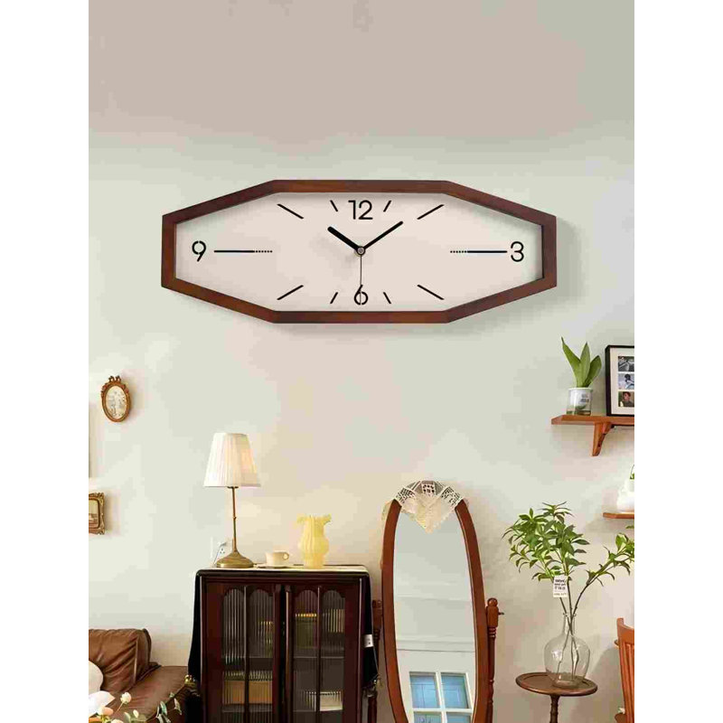 Horloge murale rétro en bois, horloge murale carrée 18 po