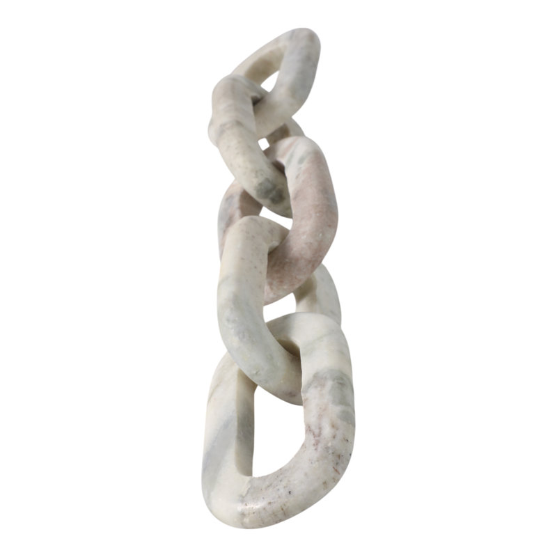 Sagebrook Home 22X4 5-Link Marble Chain, Gray/Ivory