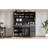 Modern 83.7Inch High Kitchen Pantry,Cupboard Cabinet Black Buffet With 5 Storage Drawers And Adjustable Shelf, Set Of 2,Black