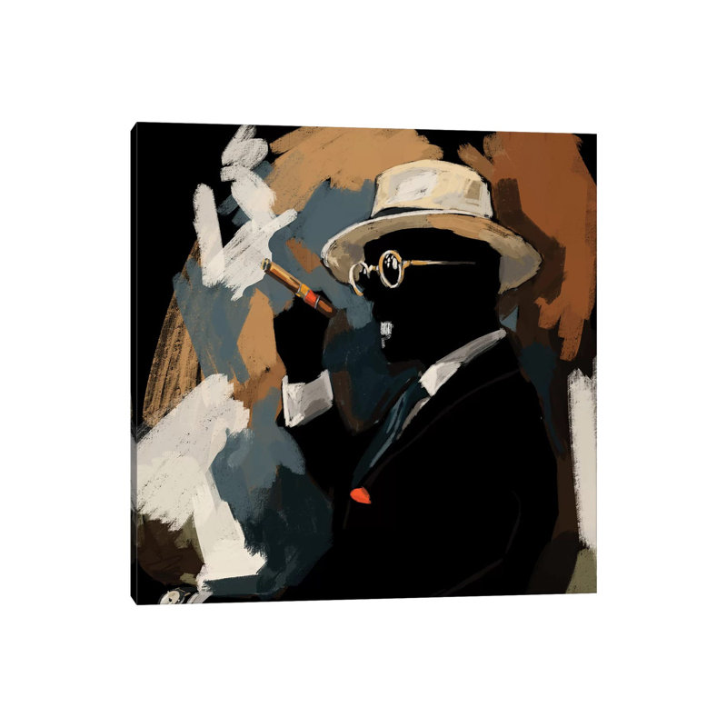 Cigar Lounge - Painting on Canvas, Wrapped Canvas, 45.72cm H x 45.72cm W x 3.81cm D