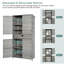 Armoire de rangement d'extérieur en osier de 76,4 po de hauteur avec tiroir et tablettes réglables, remise de patio autoportante en rotin-125523959