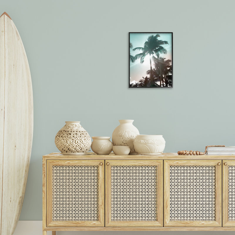 «Shady Palm Trees», art de la giclée encadrée par Noah Bay, Giclée encadrée noir minuit, H 20 po x l 16 po