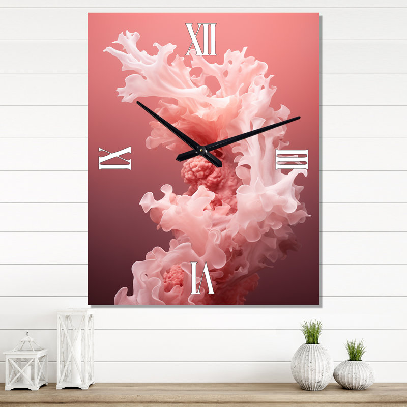Horloge murale Whispering Corals Ink Expression - Coastal Coral, Petit
