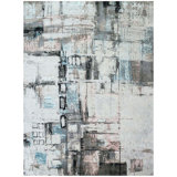 Hand Woven Silk and Wool Abstract Area Rug