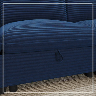 Canapé modulaire modulaire, siège de canapé convertible avec rangement, ensemble de canapé modulaire canapé-lit, combinaisons modulaires flexibles en tissu pour le salon (6 sièges)